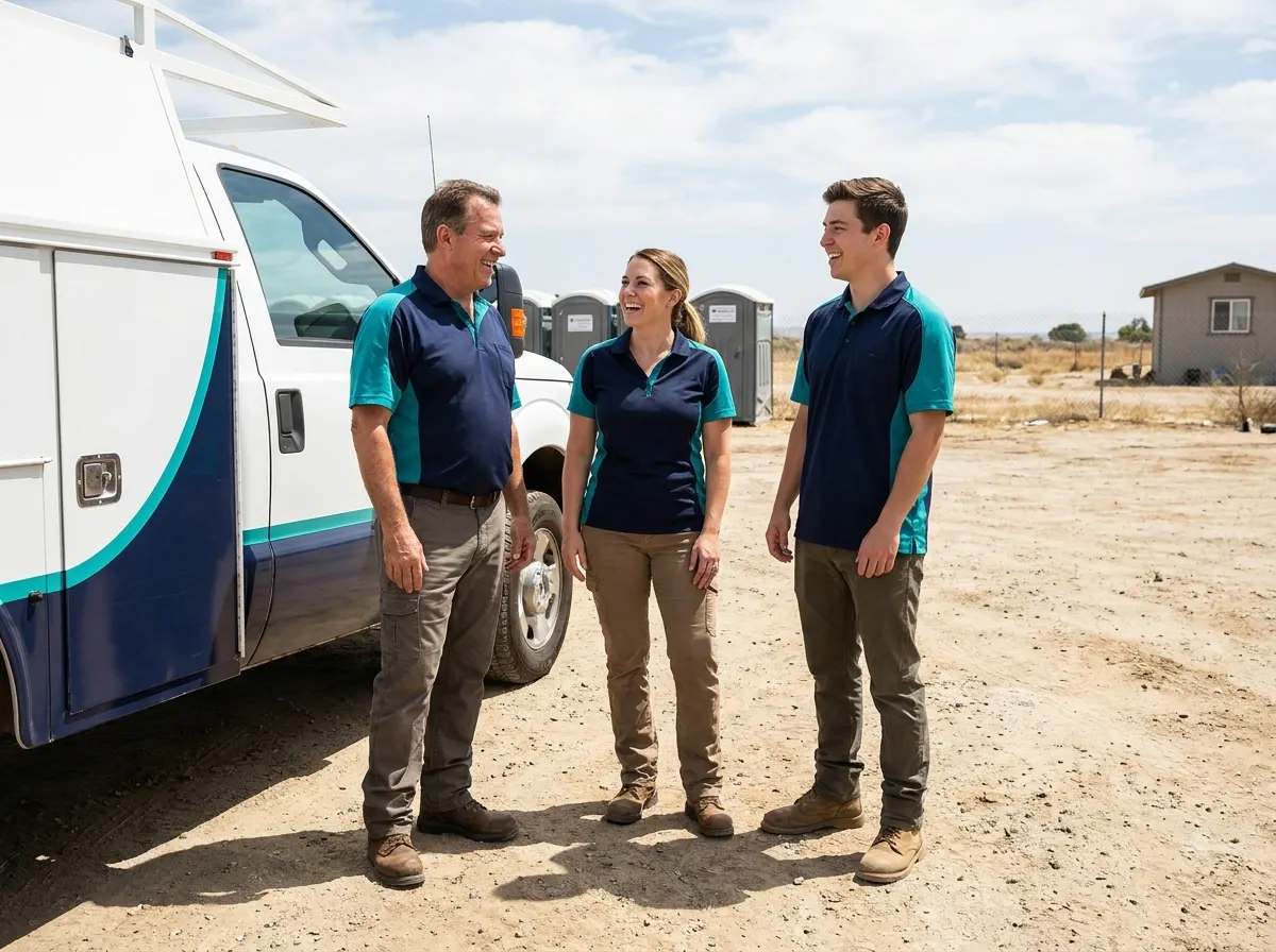 RapidNest Temporary Restrooms Services portable toilet supplier team in Riverside, CA